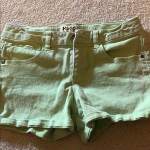 Green Jean Shorts